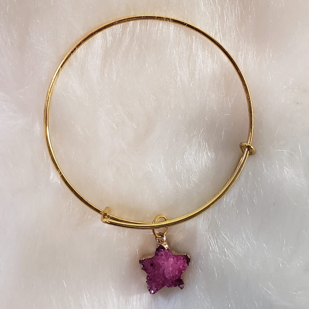 Pink Druzy Star Bangle